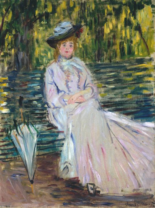 Woman Seated on a Bench c.1874 - Claude Monet Paintings